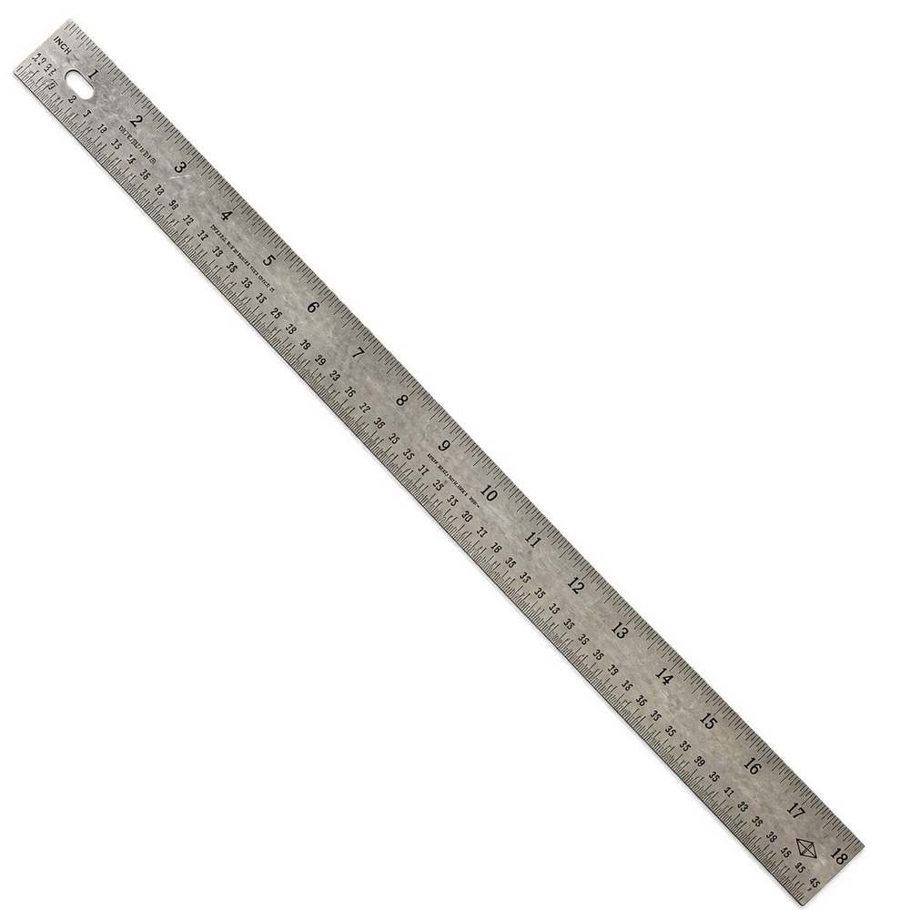 Gaebel 18 Inch Stainless Steel Printer Ruler Model 1009 Made in USA